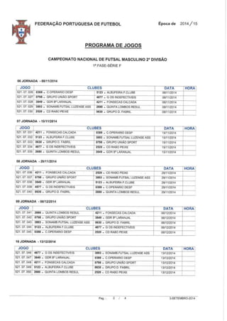Cn futsal 2 div sorteio