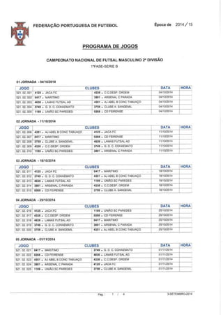 Cn futsal 2 div sorteio