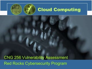 Cloud Computing
CNG 256 Vulnerability Assessment
Red Rocks Cybersecurity Program
 