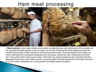 ◦ Ưu điểm:
+ Được sử dụng để giảm thiểu sự thay đổi ảnh hưởng đến chất lượng thịt, kéo dài thời gian
trong quá trình lưu trữ bảo quản.
+ Kéo dài thời gian bảo quản hơn so với làm lạnh thông thường.
+ Có thể tiêu diệt một số vi sinh vật trong quá trình lạnh đông.
◦ Nhược điểm:
+ Sự tạo đá trong tế bào có thể gây gây thiệt hại cấu trúc tế bào tế bào thịt nguyên liệu.
+ Làm xấu đi một số tính chất của thịt như sự mất nước, gây tổn thất trọng lượng
+ Protein bị biến tính làm khả năng giữ nước giảm và sự chảy dịch sẽ xuất hiện khi làm tan
đá. Dịch chảy ra thường chứa các vitamin, khoáng, các acid amin gây tổn thất về dinh dưỡng.
◦ a. Lạnh đông chậm:
+ Vận tốc dòng khí <1m/s
+ Nhiệt độ không khí cao hơn -250C
+ Thời gian kéo dài khoảng 25 giờ đối với thịt pha lóc thành khối 10kg.
+ tăng sự mất nước trong thịt, gây phá vỡ cấu trúc tế do tạo tinh thể đá lớn.
◦ b. Lạnh đông nhanh:
+ Vận tốc dòng khí khoảng 3 – 5m/s
+ Nhiệt độ không khí -350C
+ Thời gian khoảng 10 giờ
 