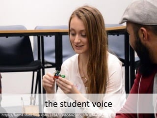 the student voice 
https://farm4.staticflickr.com/3784/13465642385_bfb3e88e7a_z.jpg  