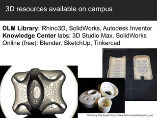 Academic Libraries as Makerspace: 3D Printing and Knowledge Creation | PPTX