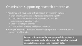 Discoverability of
university research outputs
and expertise
Inside out library/collections
 