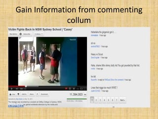 Gain Information from commenting
              collum
 