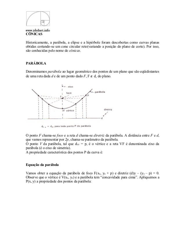 Conicas E Parabolas Phdnet