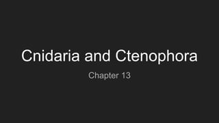 Cnidaria and Ctenophora
Chapter 13
 