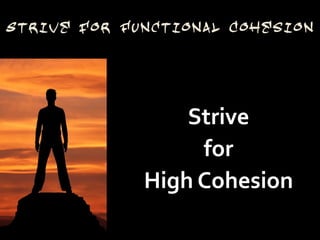 Strive for Functional Cohesion




                 Strive
                  for
             High Cohesion
 
