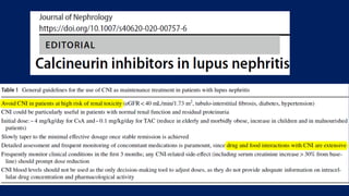 Calcineurin inhibitors in lupus nephritis. | PDF