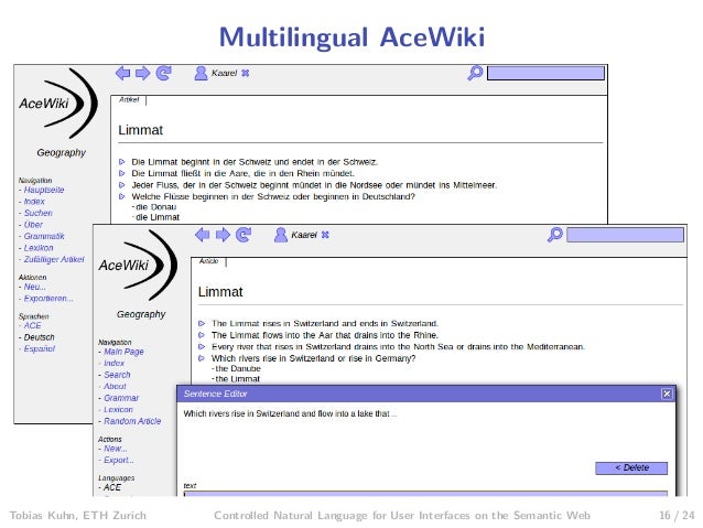 Controlled Natural Language for User Interfaces on the Semantic Web