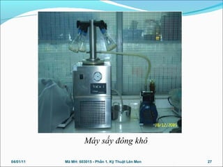 04/01/11 27Mã MH: 603015 - Phần 1. Kỹ Thuật Lên Men
Máy sấy đông khô
 