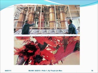 04/01/11 76Mã MH: 603015 - Phần 1. Kỹ Thuật Lên Men
 