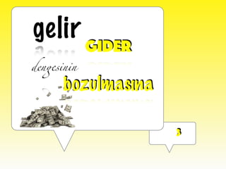 3
gelir
gider
dengesinin
bozulmasına
 