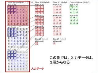 入力データ
この例では、入力データは、
３層からなる
 