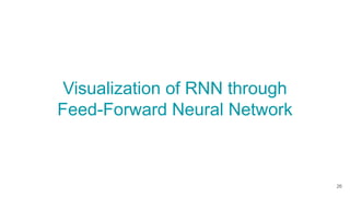 Visualization of RNN through
Feed-Forward Neural Network
26
 