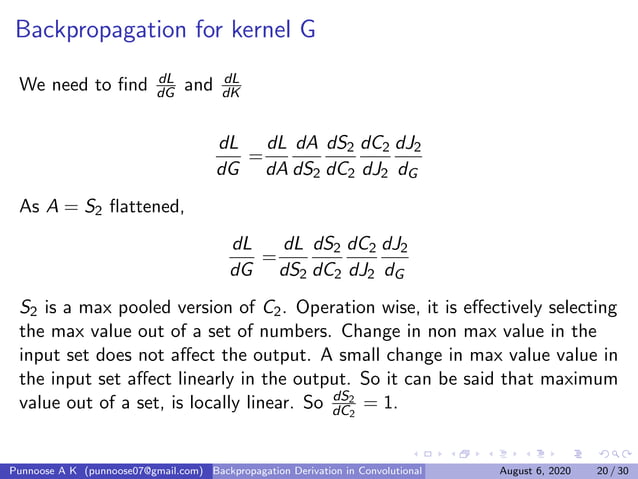 Convolutional neural network backpropagation derivation | PPT