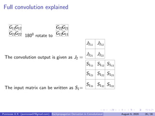 Convolutional neural network backpropagation derivation