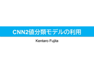 CNN2値分類モデルの利用
Kentaro Fujita
 