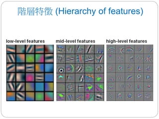 階層特徵 (Hierarchy of features)
 