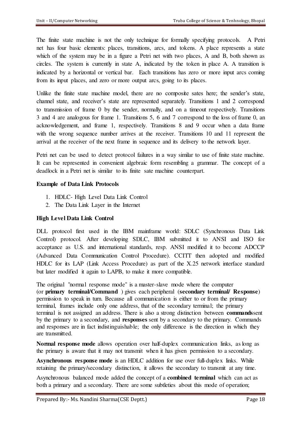 Computer network notes unit ii