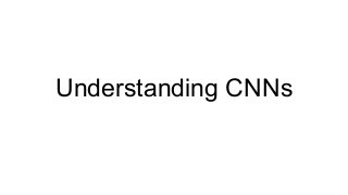 Understanding CNNs
 