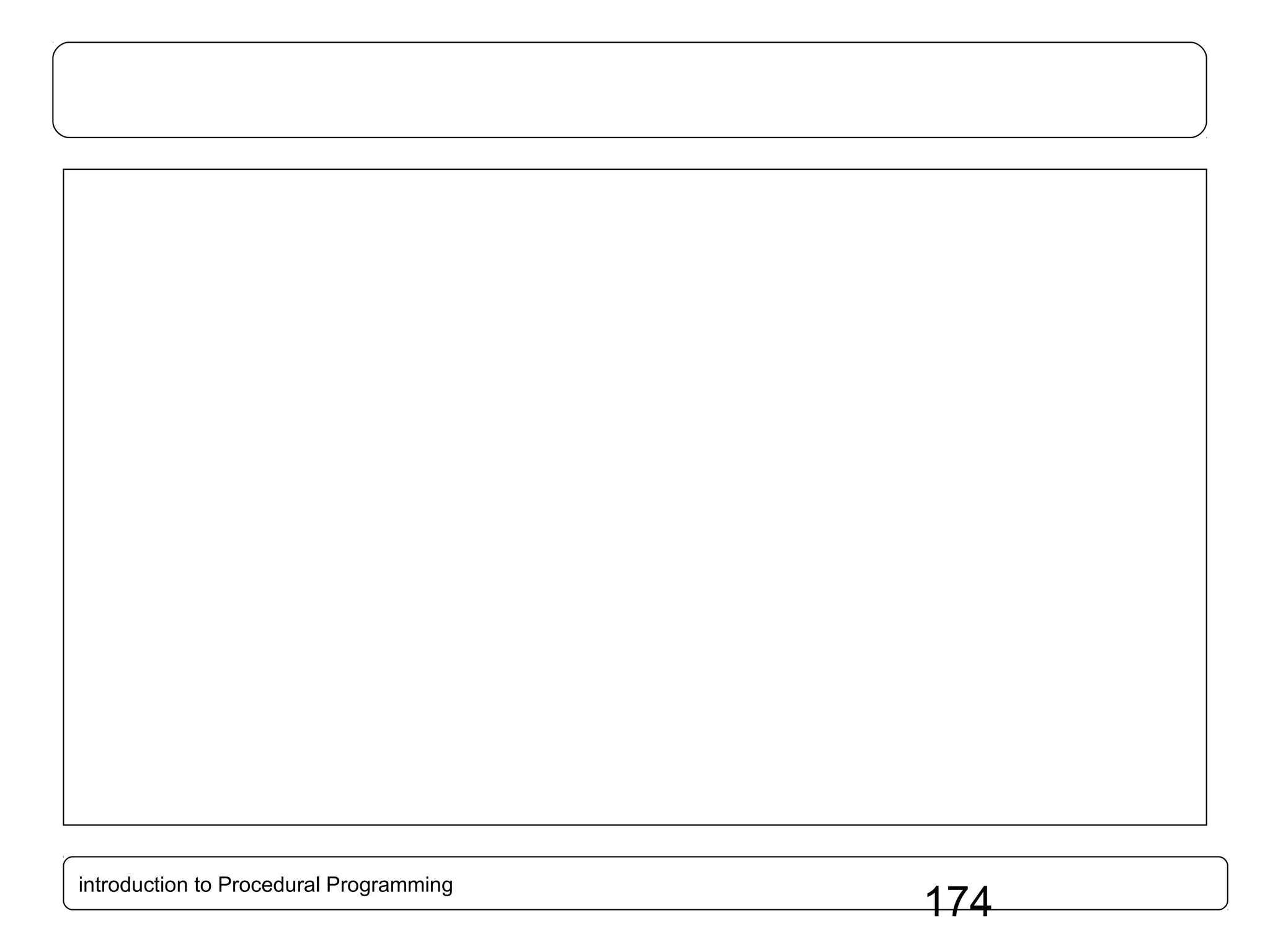 introduction to Procedural Programming 174 