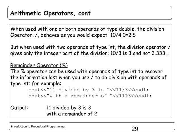 Introduction to Procedural Programming in C++ | PPT | Programming ...