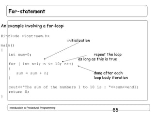 Introduction to Procedural Programming in C++ | PPT