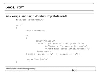Introduction to Procedural Programming in C++ | PPT