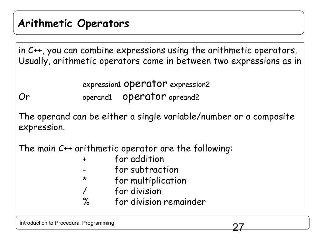 Introduction to Procedural Programming in C++