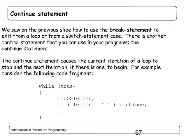 Introduction to Procedural Programming in C++