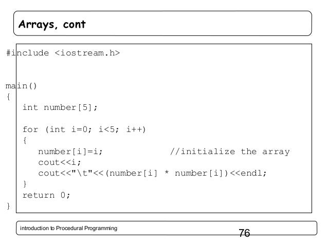 Introduction to Procedural Programming in C++