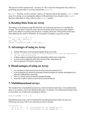Notes on C programming from the basics concepts like data types ...