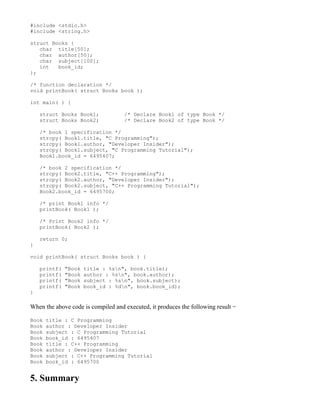 Notes on C programming from the basics concepts like data types ...