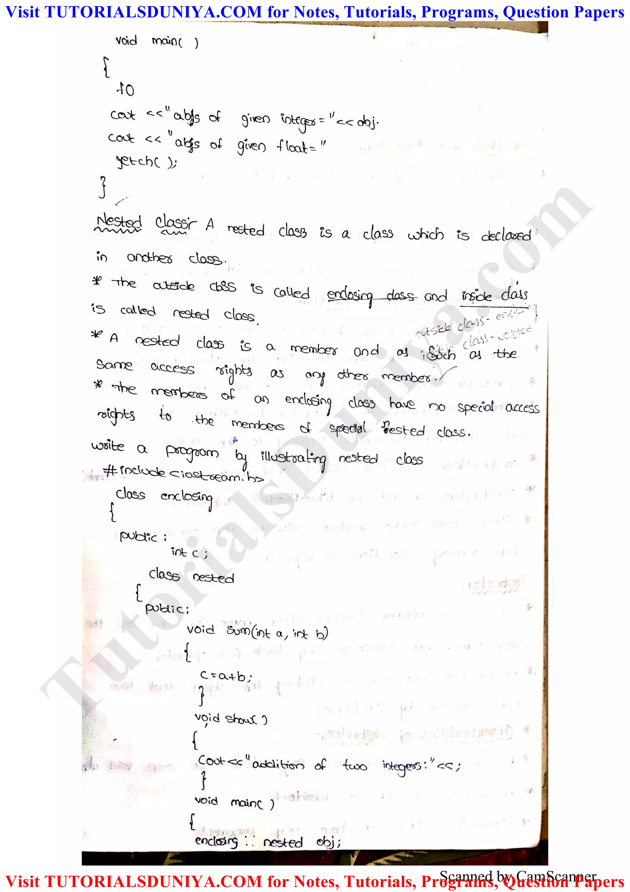 Scanned by CamScanner
TutorialsD
uniya.com
Visit TUTORIALSDUNIYA.COM for Notes, Tutorials, Programs, Question Papers
Visit TUTORIALSDUNIYA.COM for Notes, Tutorials, Programs, Question Papers
 