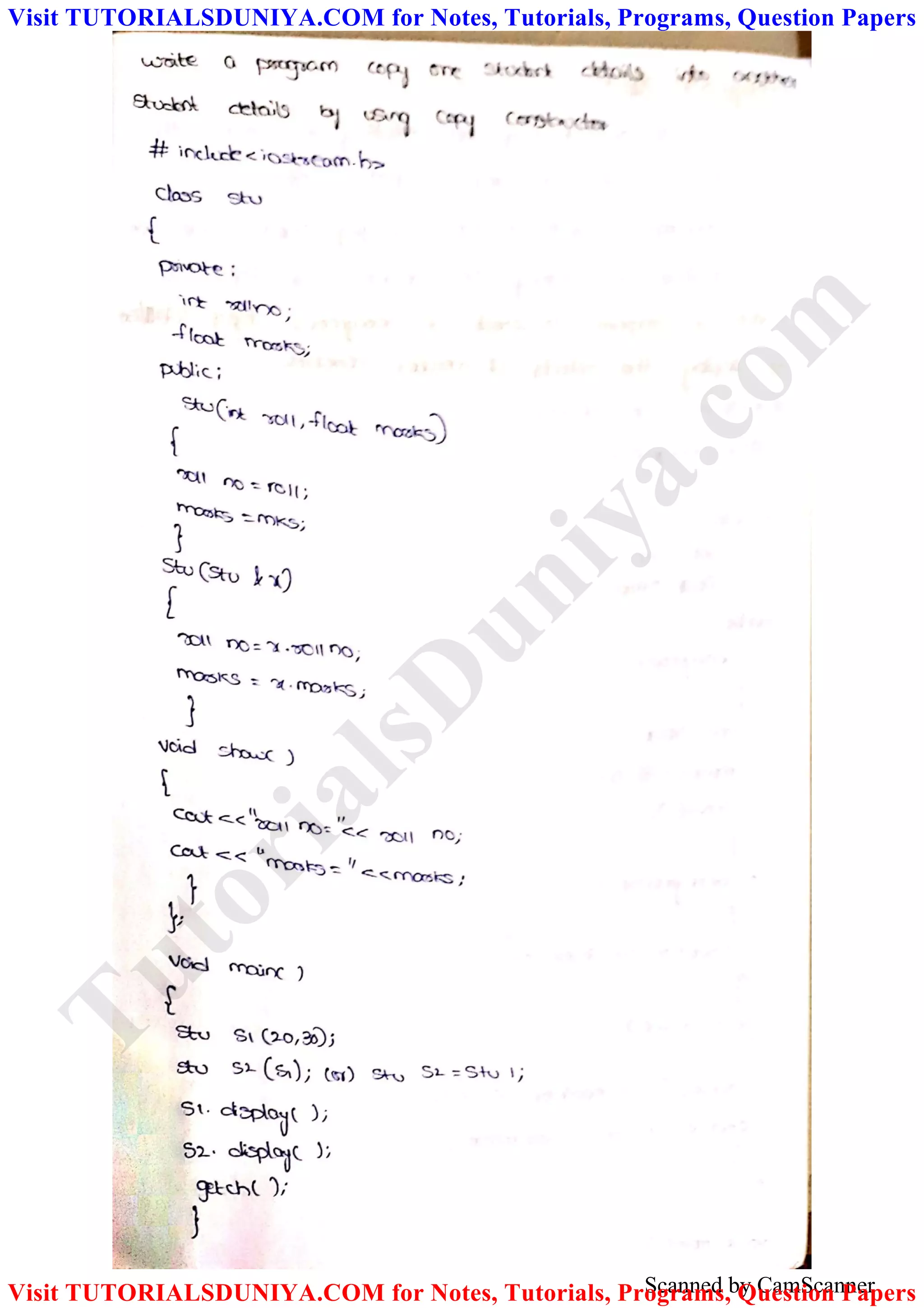 Scanned by CamScanner
TutorialsD
uniya.com
Visit TUTORIALSDUNIYA.COM for Notes, Tutorials, Programs, Question Papers
Visit TUTORIALSDUNIYA.COM for Notes, Tutorials, Programs, Question Papers
 