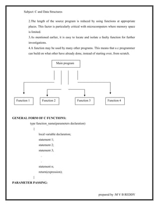 C AND DATASTRUCTURES PREPARED BY M V B REDDY | DOC