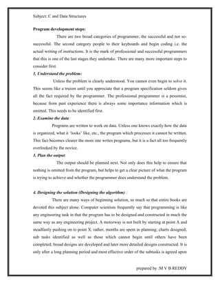 Phillips And Reddy Task Process C AND DATASTRUCTURES PREPARED BY M V B REDDY | DOC