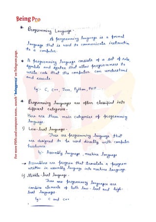 Here's a short summary of C++ basic terminologies, o | PDF