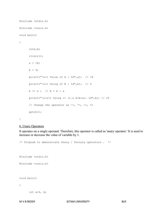 C LANGUAGE NOTES