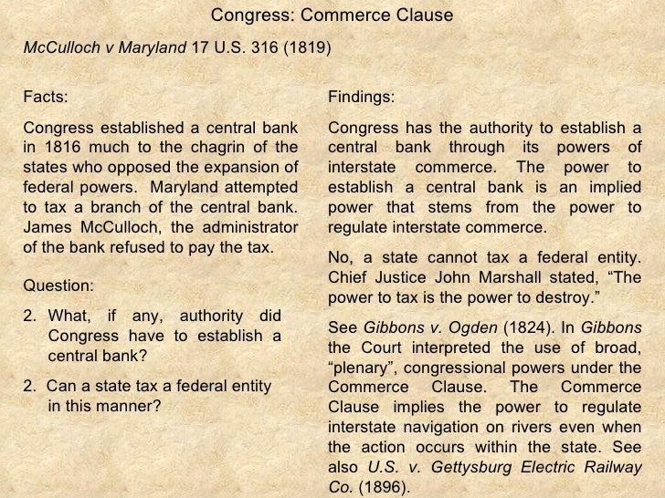 mc culloch v maryland 1819 essay In 1791 was when the first nation bank was created in 1816 the nation decided that we might need a second national bank but some people thought that national bankers. mc culloch v maryland 1819 essay In 1791 was when the first nation bank was created in 1816 the nation decided that we might need a second national bank but some people thought that national bankers.