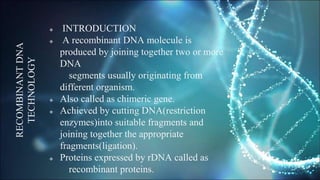 Recombinant DNA Technology and Drug Discovery | PPTX