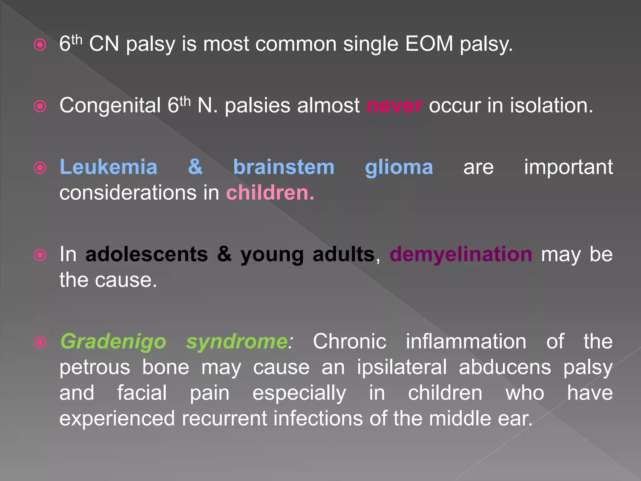 3rd, 4th, & 6th cranial nerve palsy | PPTX