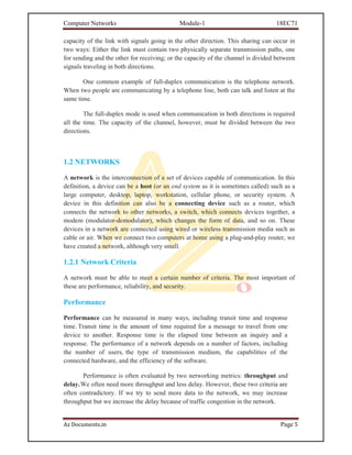 Computer Networks and protocols Module 01 | PDF
