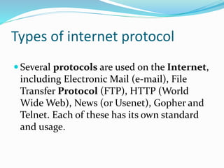 internet protocol | PPTX | Computer Networking | Computing