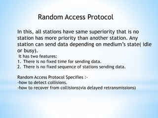 Random Access Protocols presentation 4th Sem | PPTX