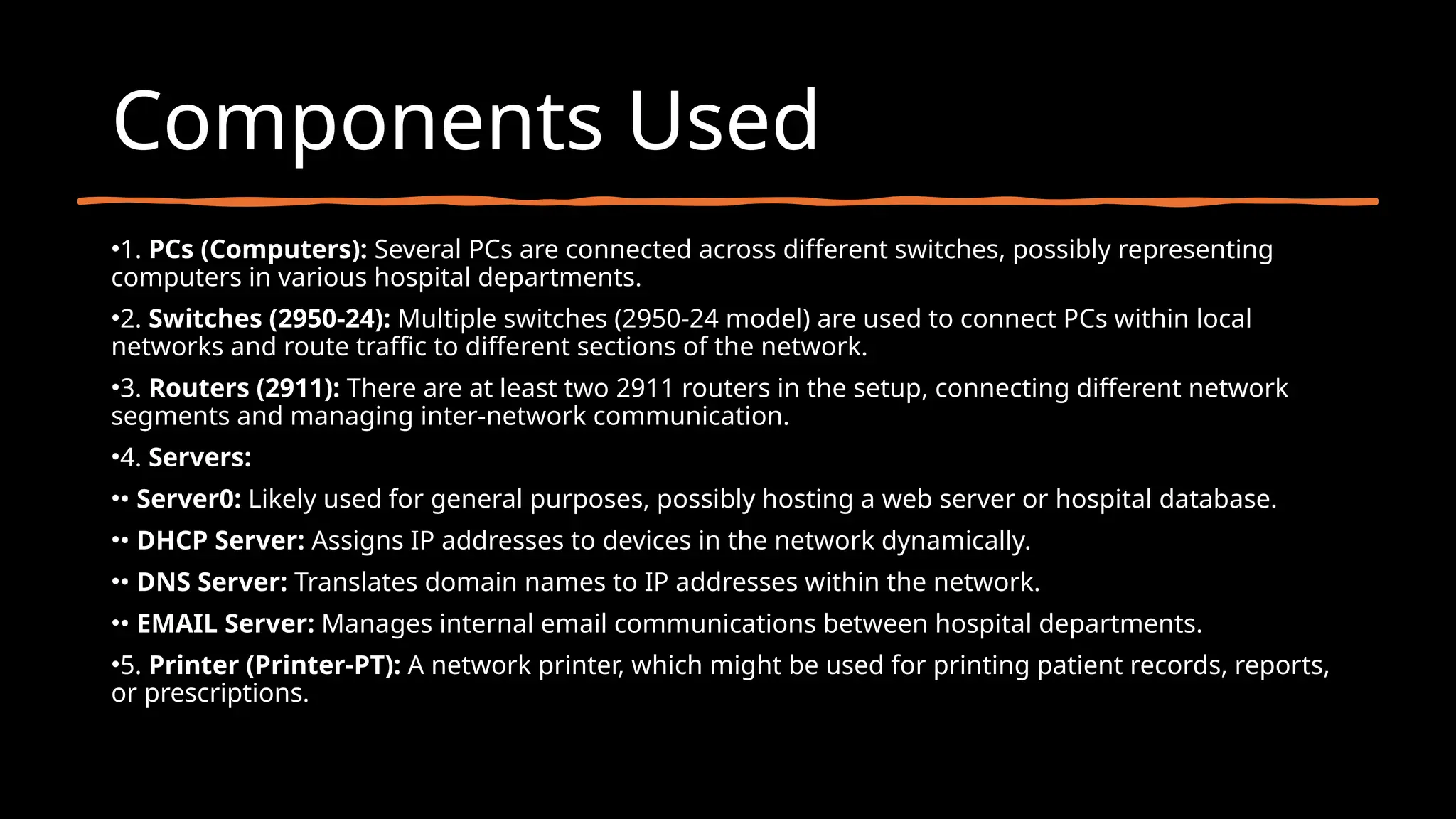 hospital network using hybrid topology in cisco | PPTX