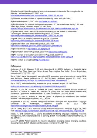 Inclusive education: helping teachers to choose ICT resources and to use them effectively