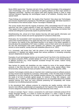 Inclusive education: helping teachers to choose ICT resources and to use them effectively