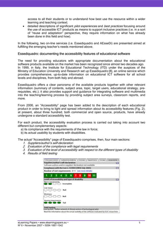 Inclusive education: helping teachers to choose ICT resources and to use them effectively
