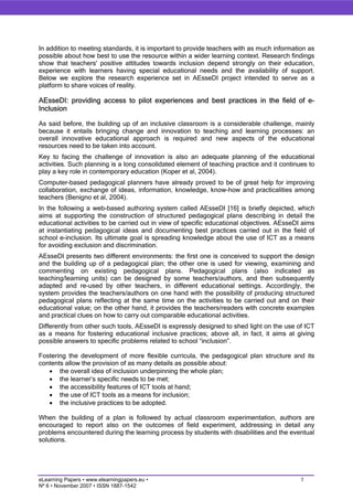 Inclusive education: helping teachers to choose ICT resources and to use them effectively